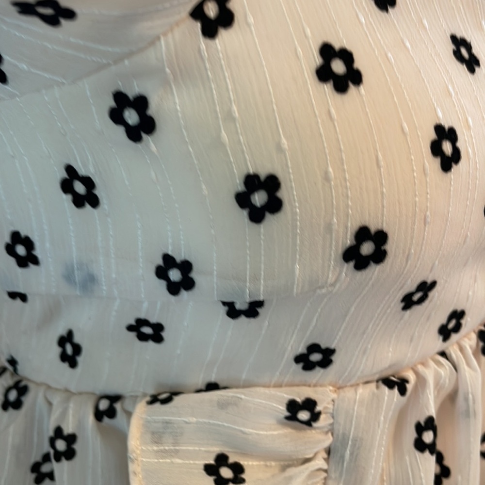 Retro Floral Open Back Ruffle Blouse Top - Picture 6 of 7